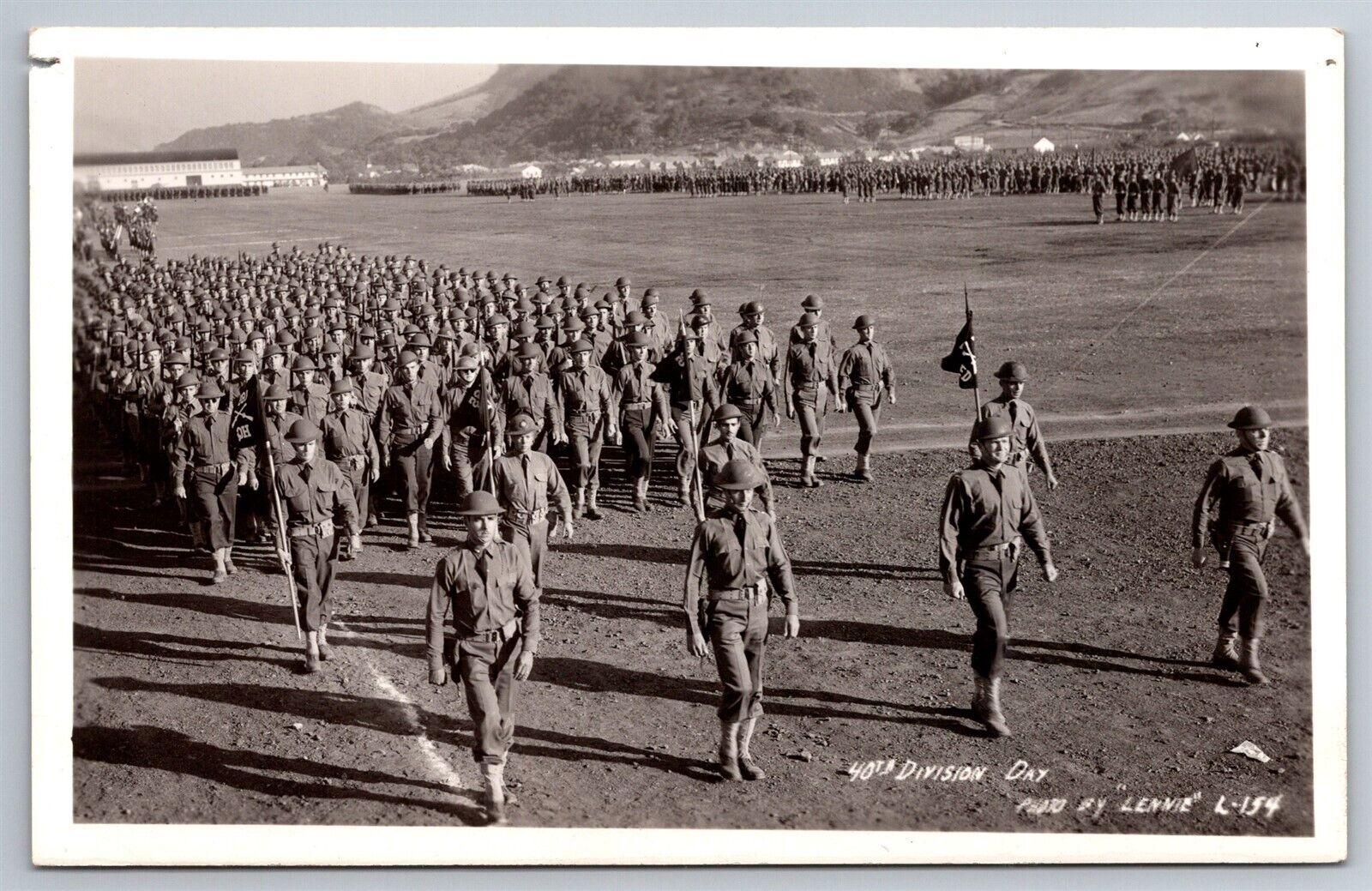 RPPC 40th Division Day Marching Formation C1940\'s Photo By Lennie Postcard T9