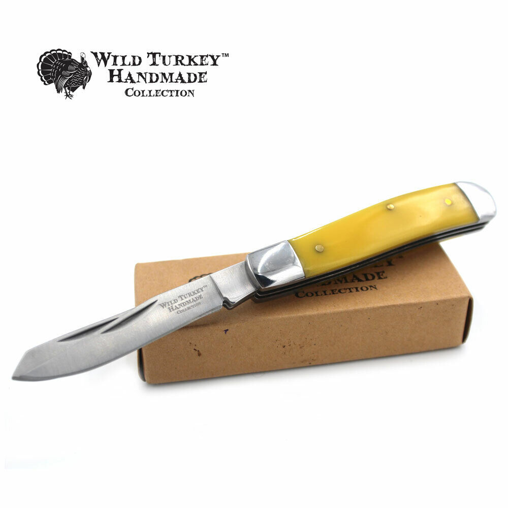 Wild Turkey Handmade Gentleman's Trapper Folding Pocket Collectors Knife EDC 