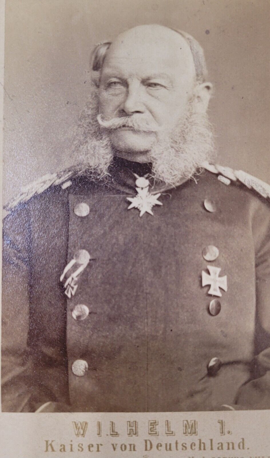 William I Wilhelm I – German Emperor King of Prussia Antique 1800s CDV Photo