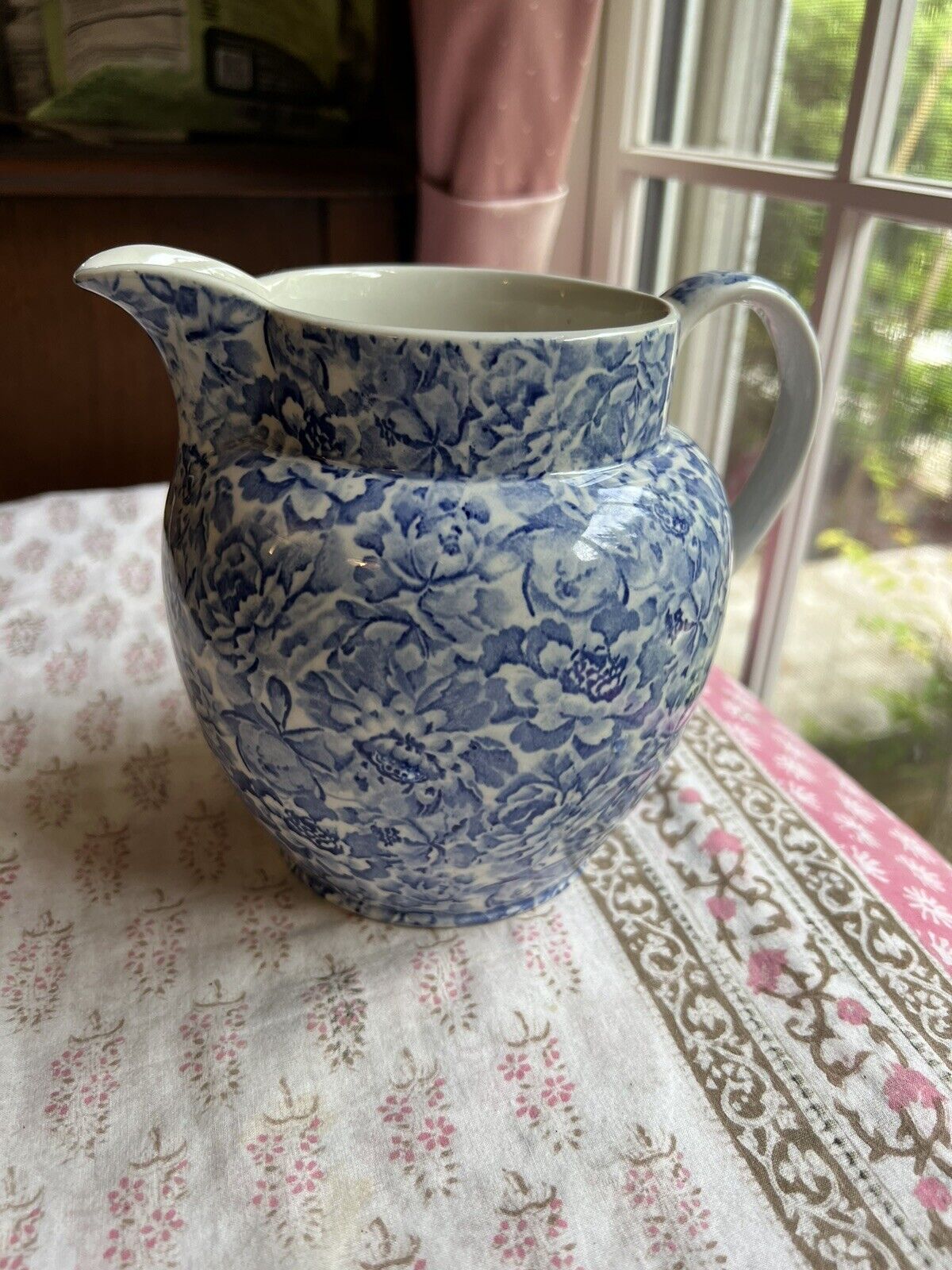 Palace Gardens Exclusive to Laura Ashley Blue Flowered Ceramic Pitcher England