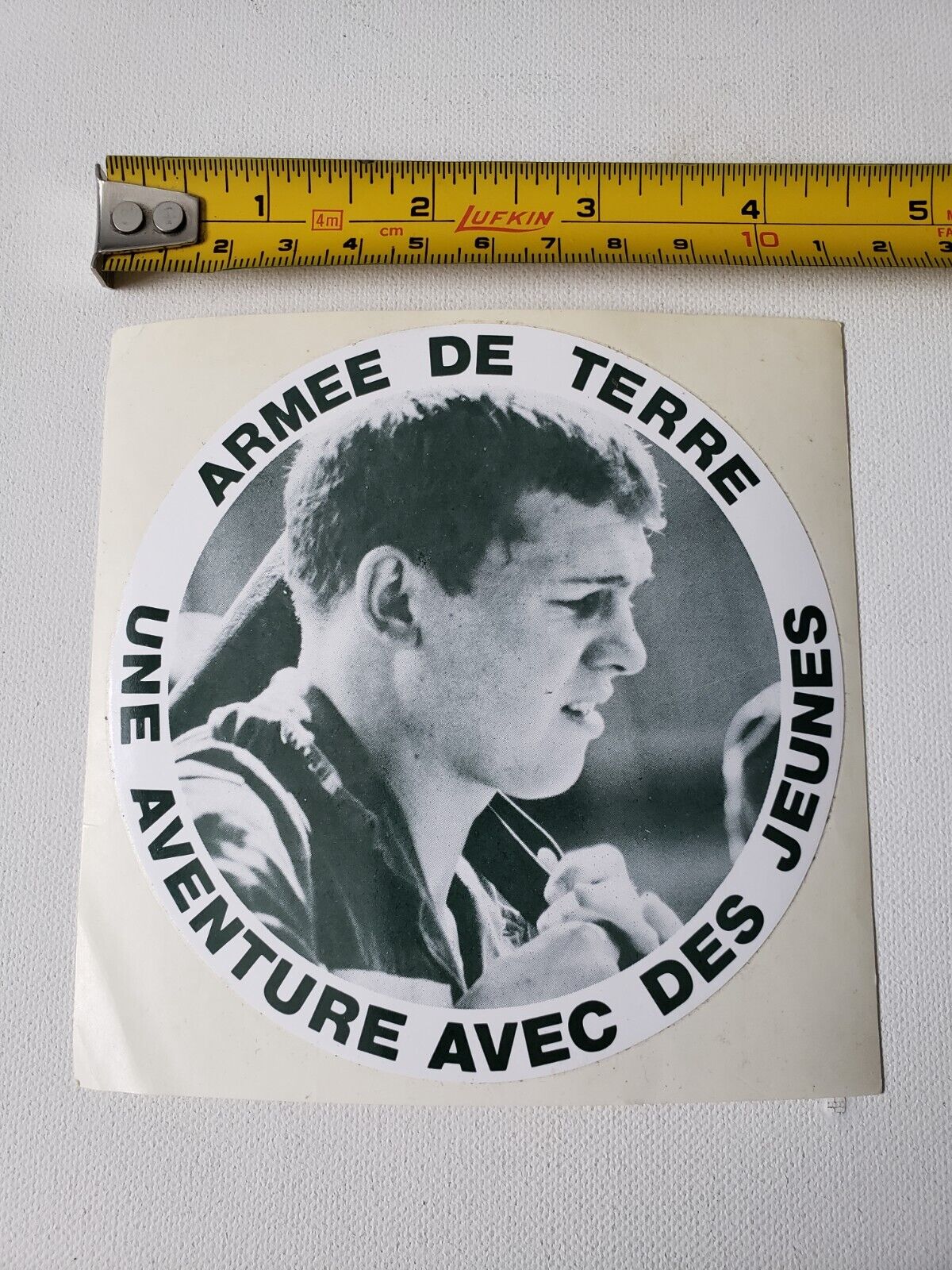 Vintage Sticker Decal France ARMÉE de TERRE UNE AVENTURE AVEC DES JEUNES Army