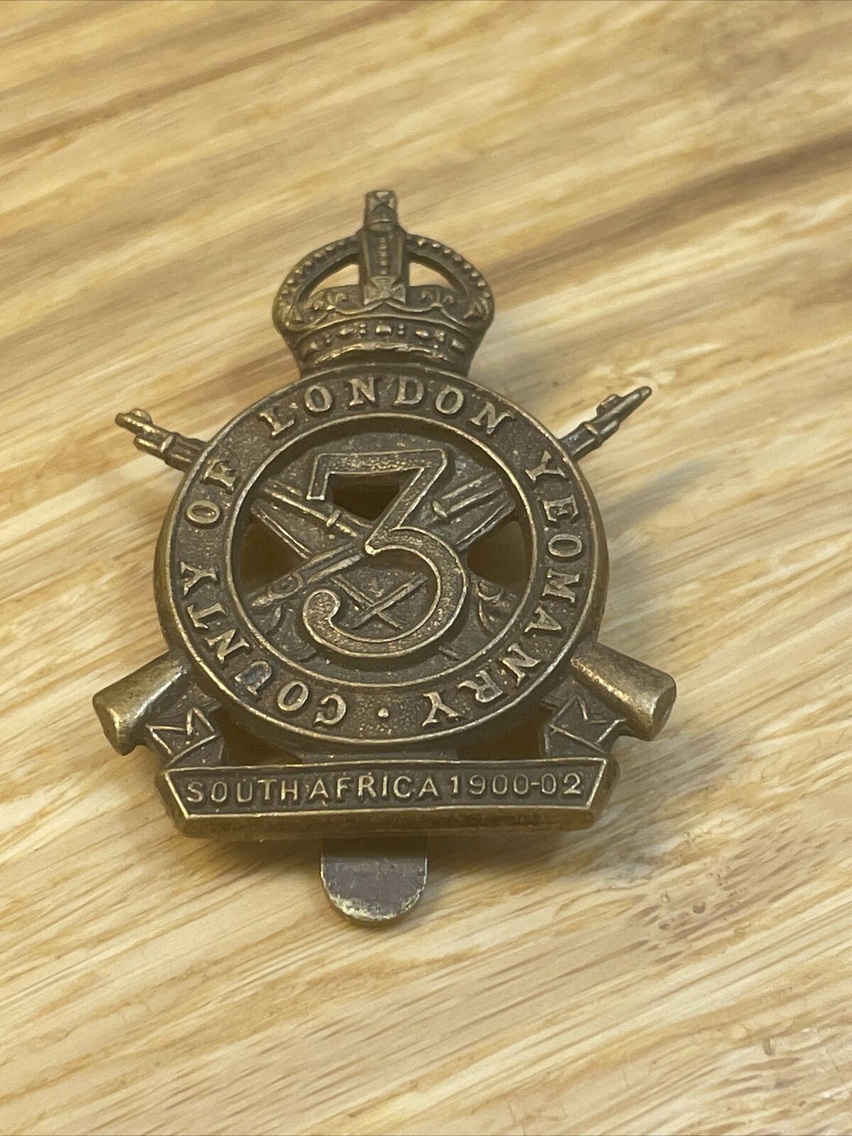Vintage 3rd County of LondonYeomanry Sharpshooters Cap Badge KG JD
