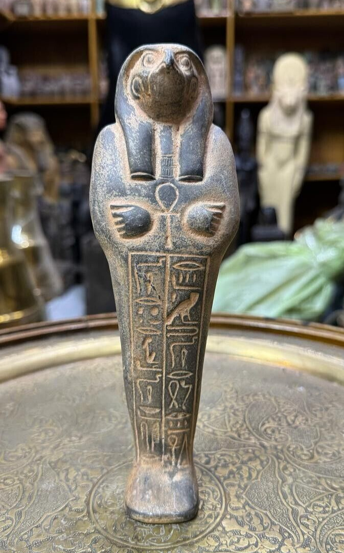 UNIQUE ANCIENT EGYPTIAN ANTIQUITIES Stone Statue Of God Horus Falcon Rare BC