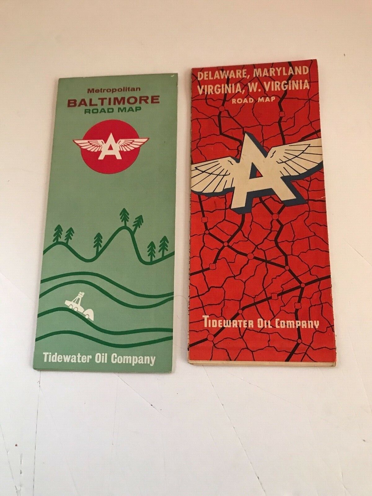 VINTAGE 1957/64  DELAWARE, MARYLAND, VA, W. VA AND METRO BALTIMORE FLYING A MAPS