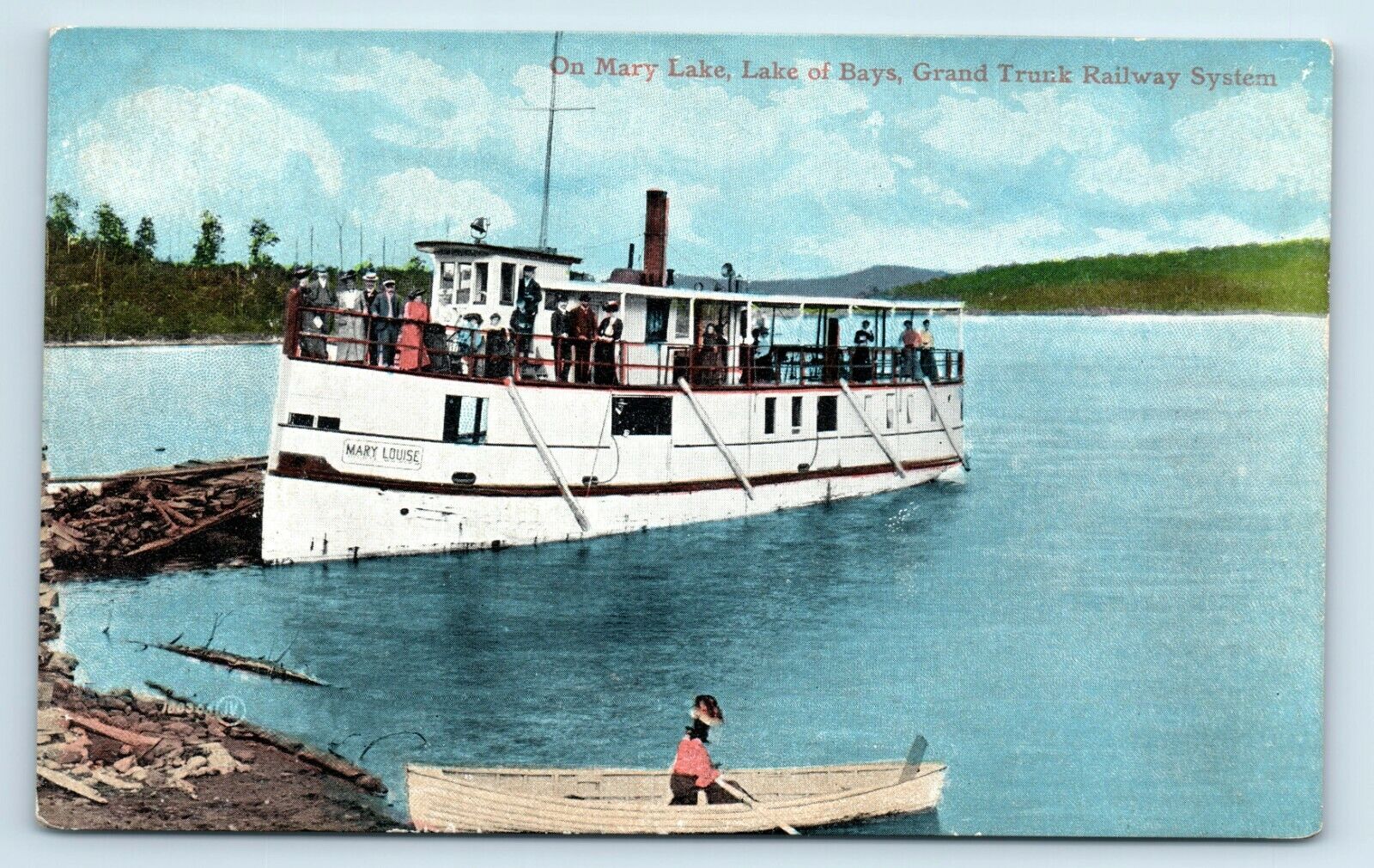 Postcard On Mary Lake, Lake of Bays, Grand Trunk Railway System Mary Louise L80
