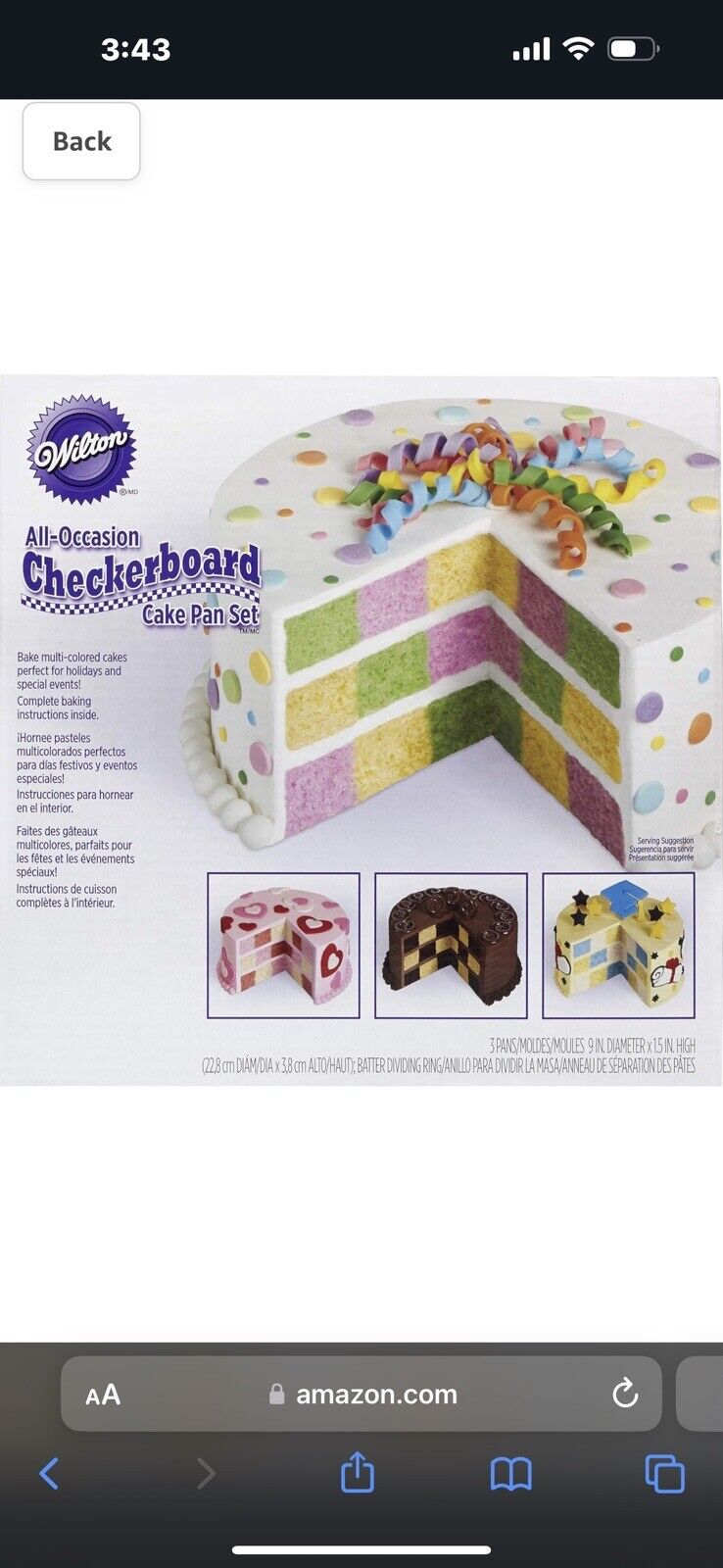 Wilton cake pan - All Occasion CHECKERBOARD set New