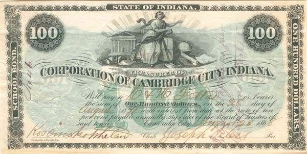 Corporation of Cambridge City of Indiana - General Bonds