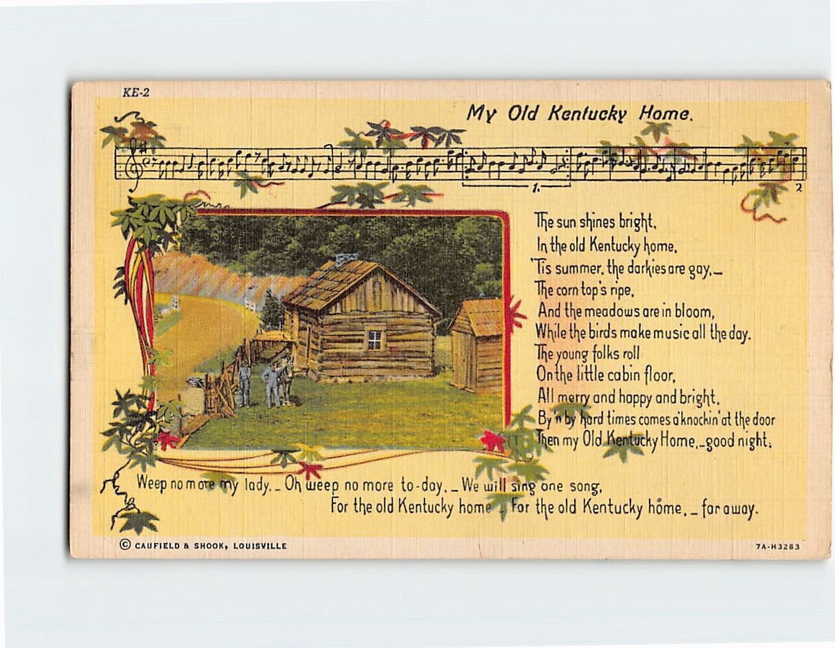 Postcard My Old Kentucky Home, Bardstown, Kentucky