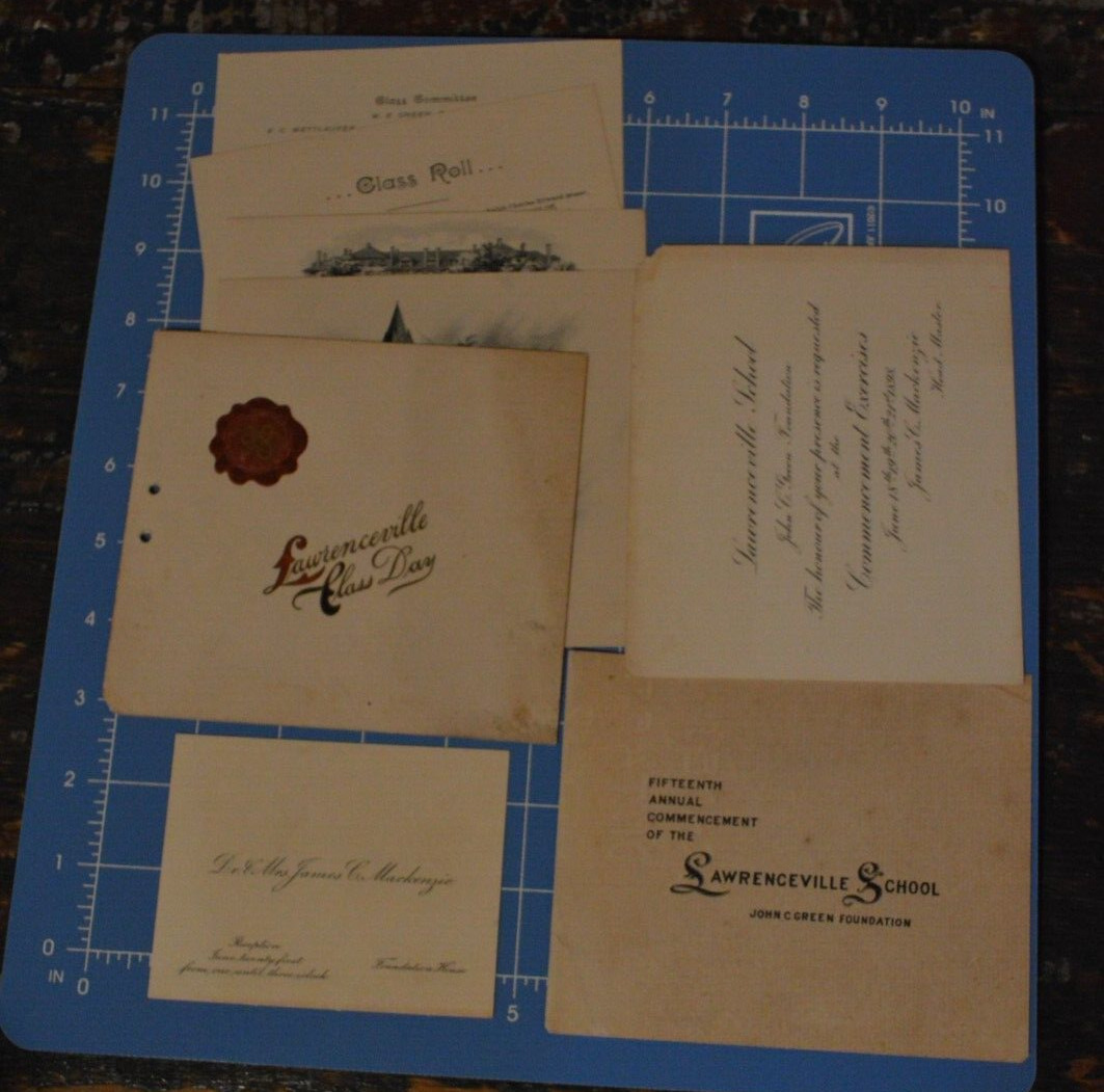 Old 1898 Lawrenceville School NJ Commencement Class Day Ephemera Collection