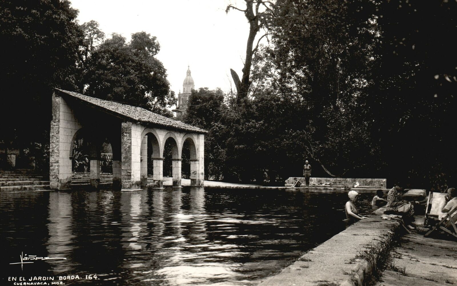 Vintage Postcard 1900\'s View of En El Jardin Borda Cuernavaca Morelos RPPC MX