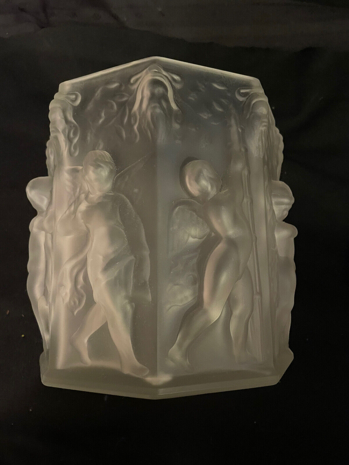 Sculpture Art Glass Vase Schlevogt Hoffman Ingrid Desna Art Nouveau Deco Czech