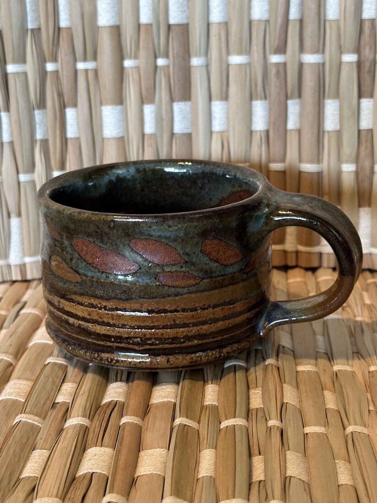 Vintage Glazed Stoneware Handmade Expresso Cup