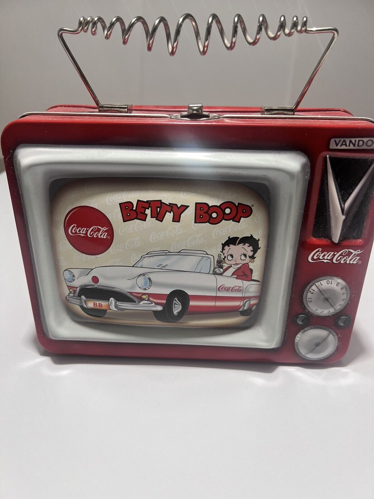 BETTY BOOP Coca-Cola Lunchbox TV Television Tin Tote w BONUS