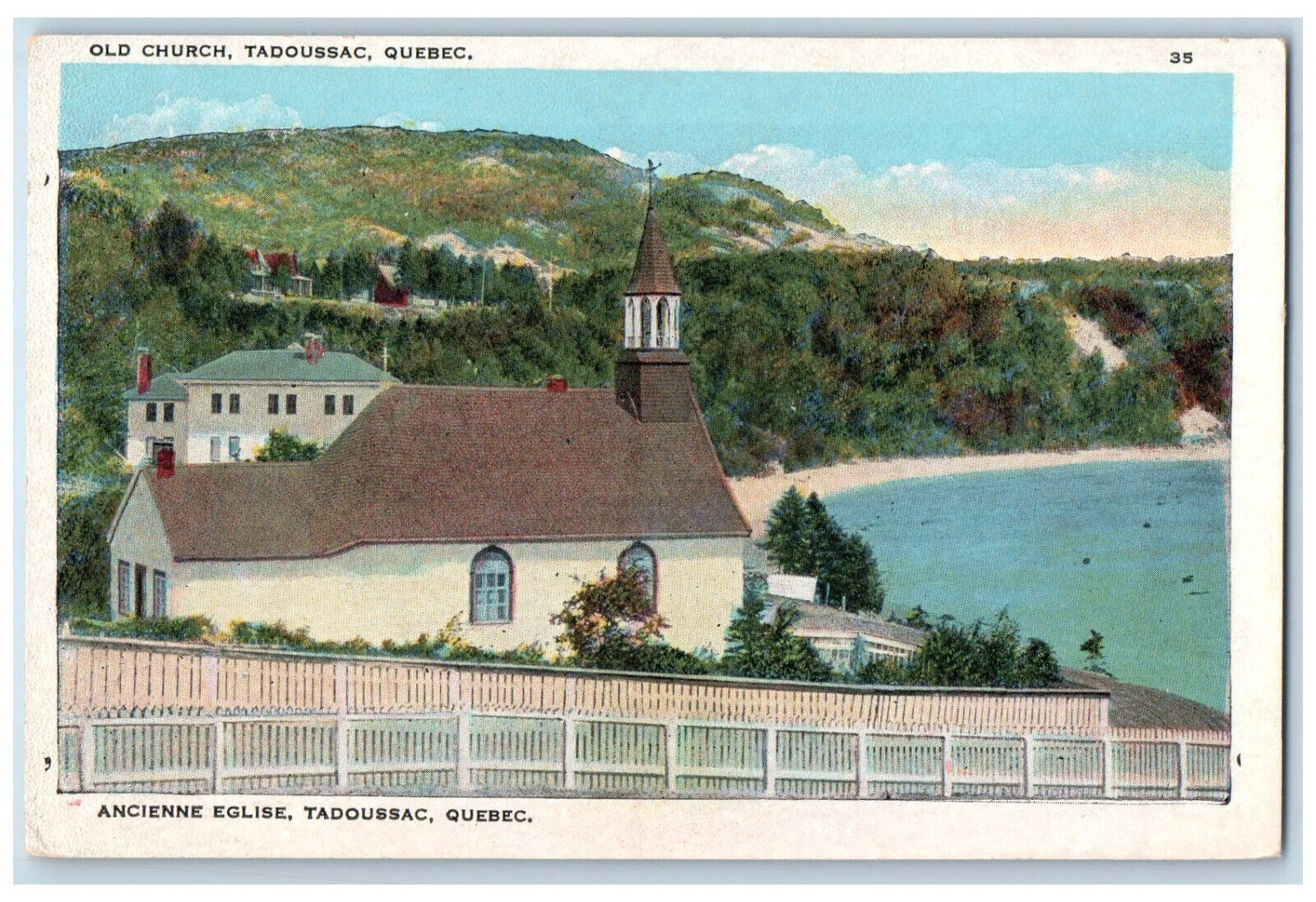 c1920's Old Church Ancienne Eglise Tadoussac PQ Canada Unposted Postcard