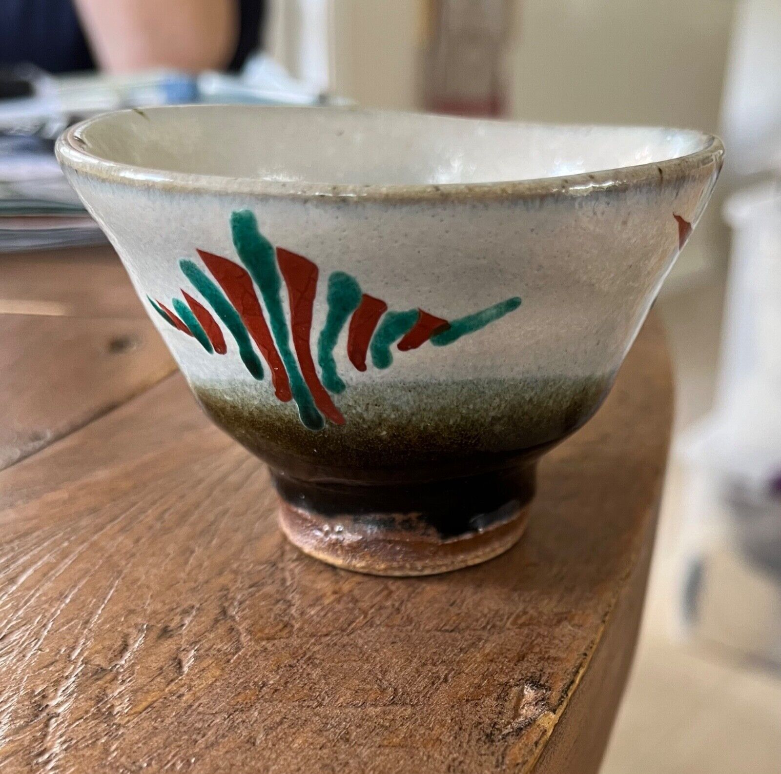 Tomoo Hamada. Sake Cup  Mashiko  Overglaze Enamel Stoneware