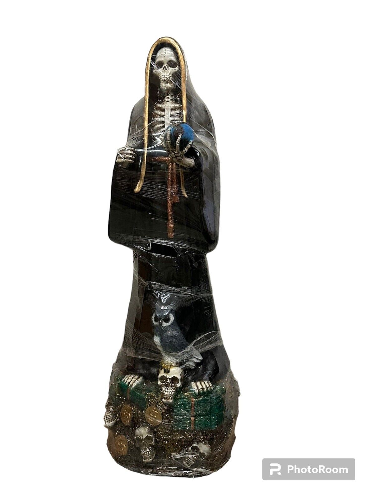 Santa Muerte 1 Metro 60 Cm Holy Death Grim Reaper Skull Skeleton (Negra)