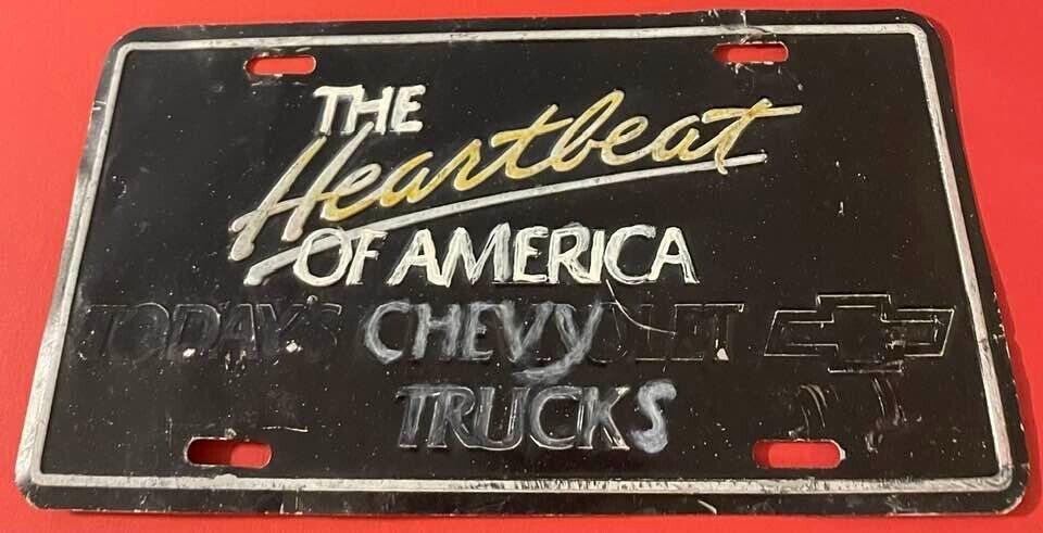 The Heartbeat of America Booster License Plate Today\'s Chevy Truck Chevrolet