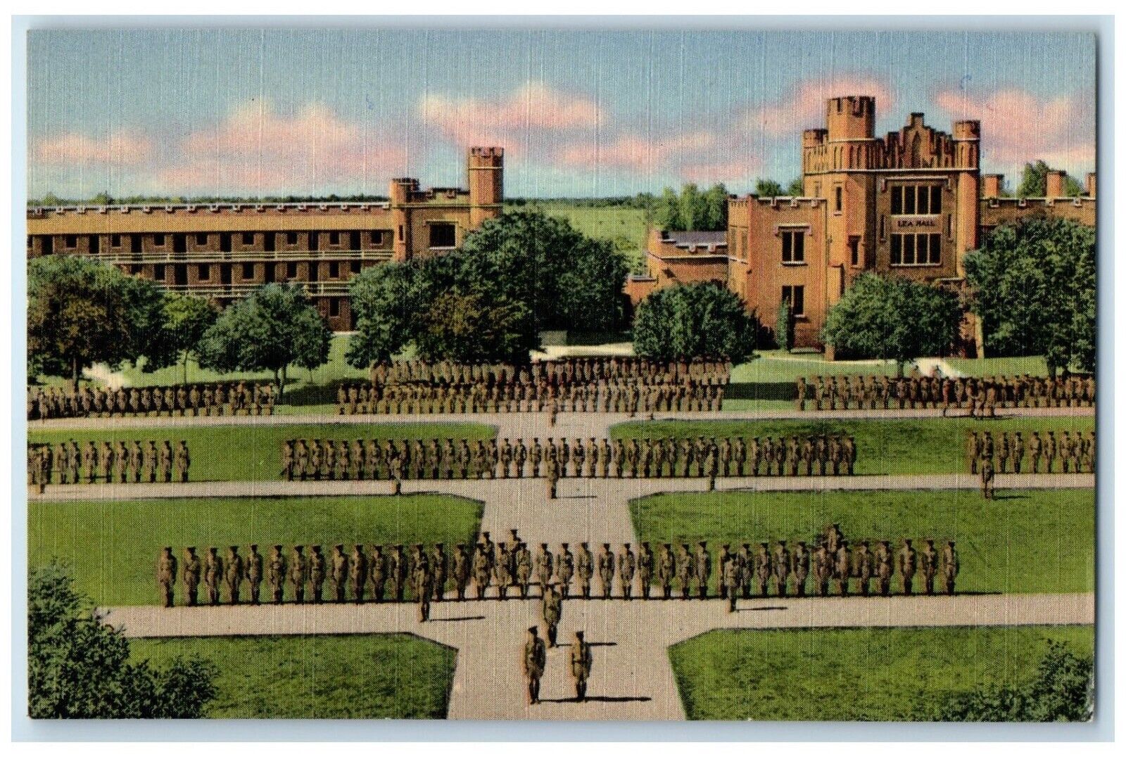 c1930\'s Cadets On Parade New Mexico Military Institute Roswell NM Postcard