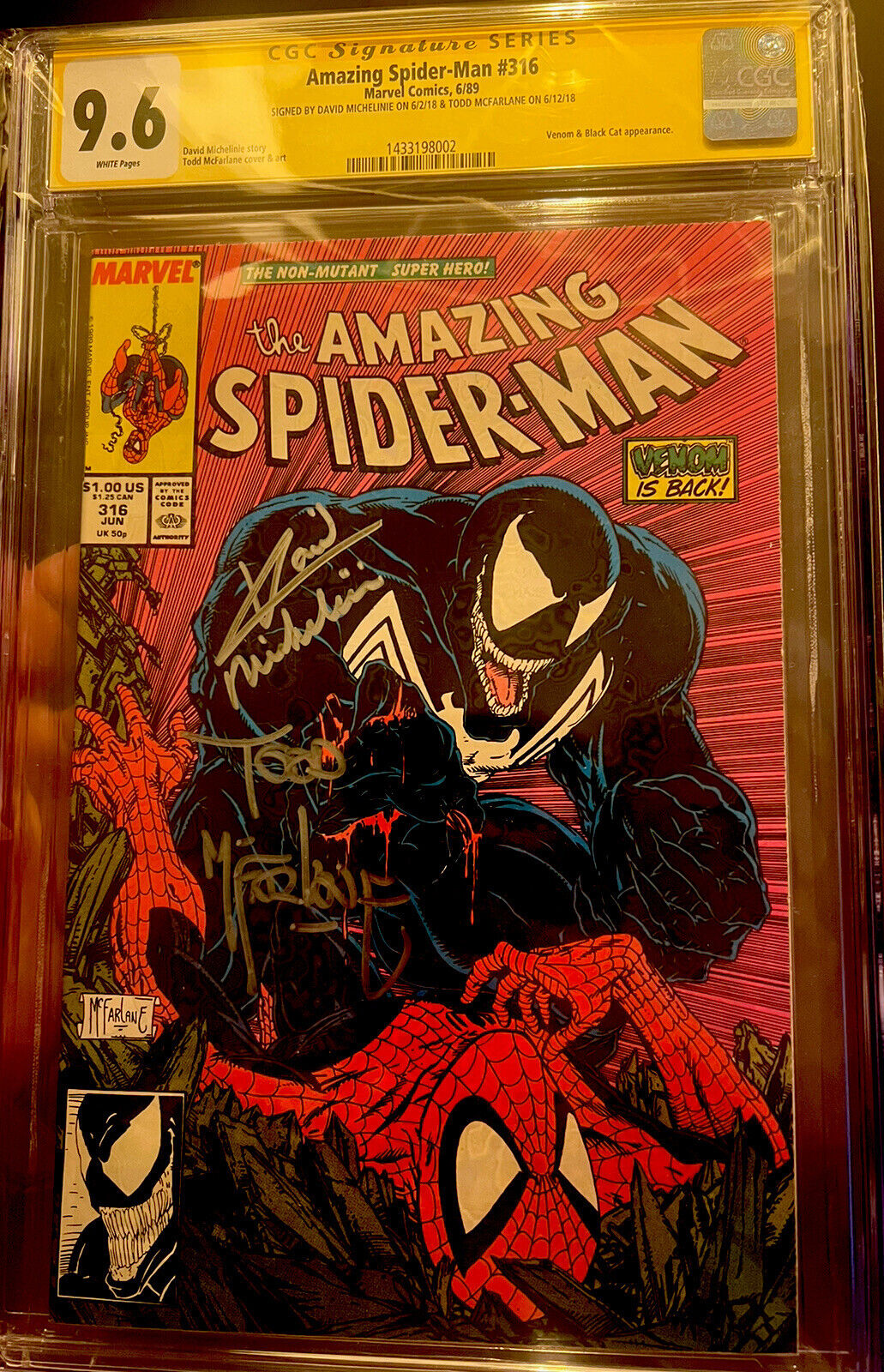 CGC 9.6 SS Amazing Spiderman #316 2x Signed By McFarlane & Micheline🕸️ Venom 🏆