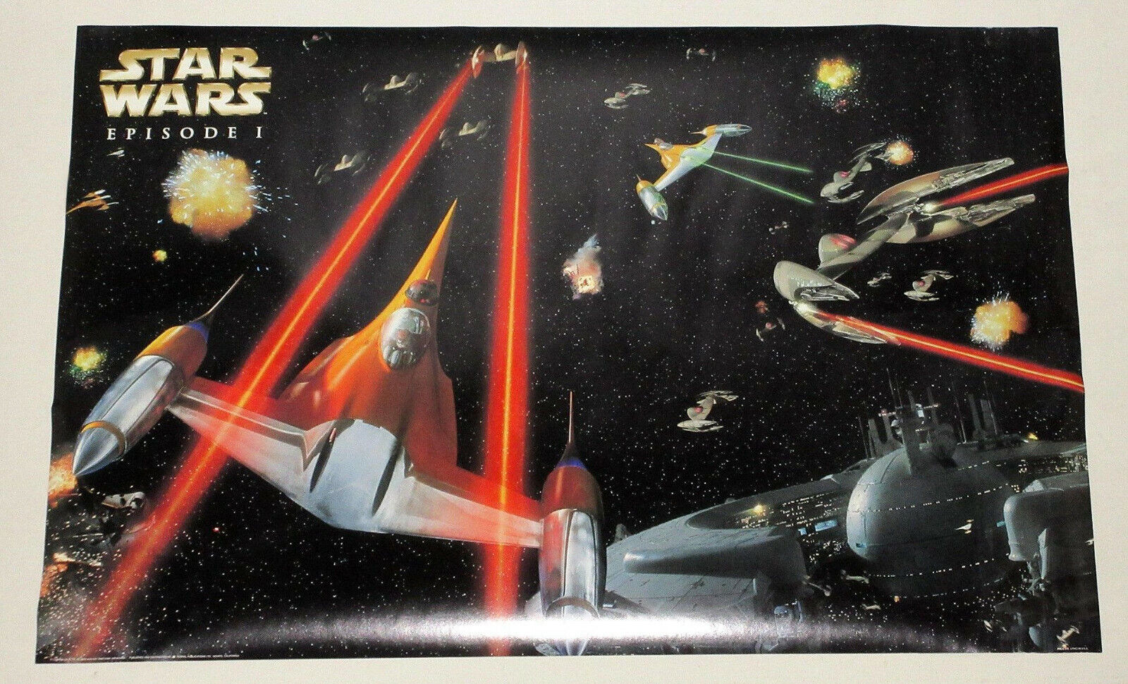 1999 Rare original Star Wars Episode l Phantom Menace movie 36x24 poster I:1990s