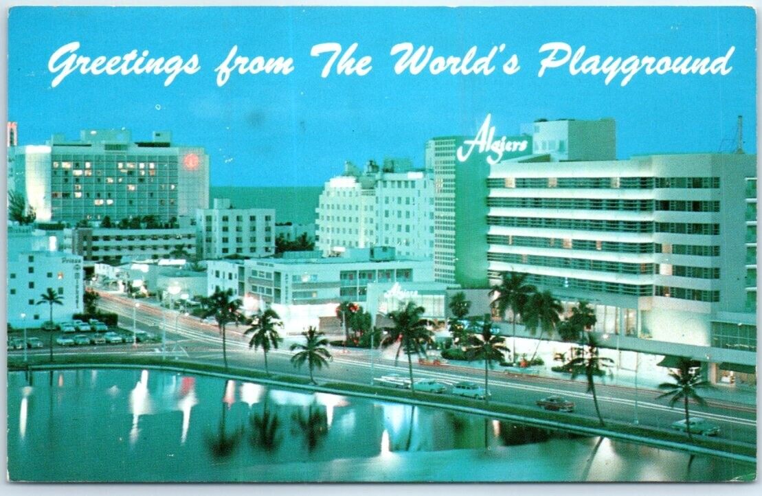 Postcard - Night View of Miami Beach, Florida, USA