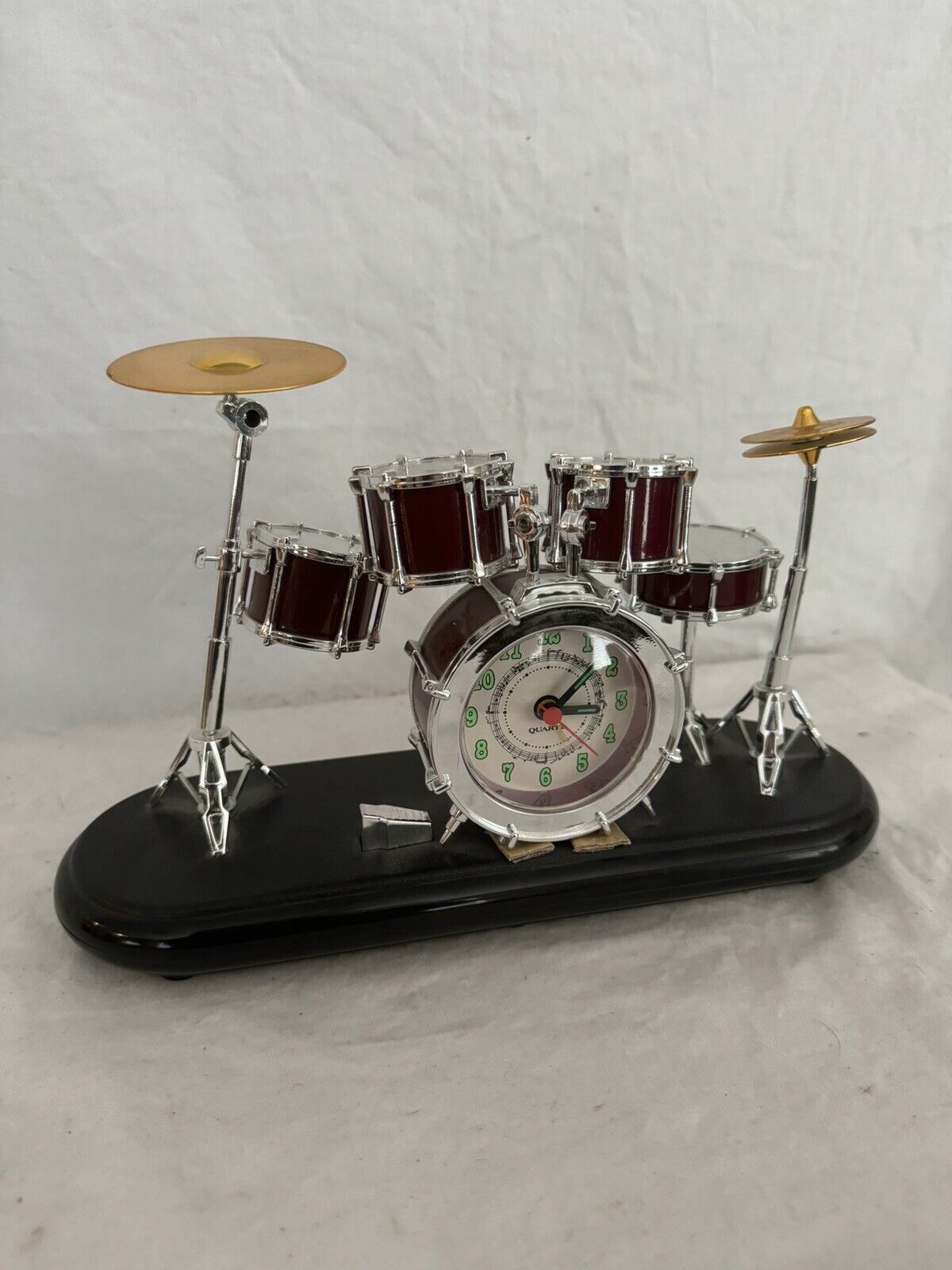 Universal Percussion Drum Set Quartz Alarm Clock — Tested Working