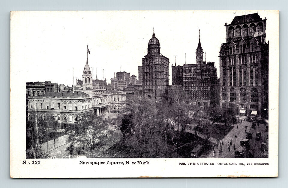 Postcard New York City NY Aerial View Newspaper Square
