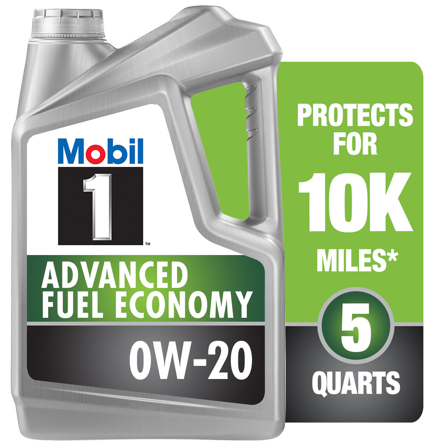 Mobil 1 Advanced Fuel Economy Full Synthetic Motor Oil 0W-20  5 qt Protection US