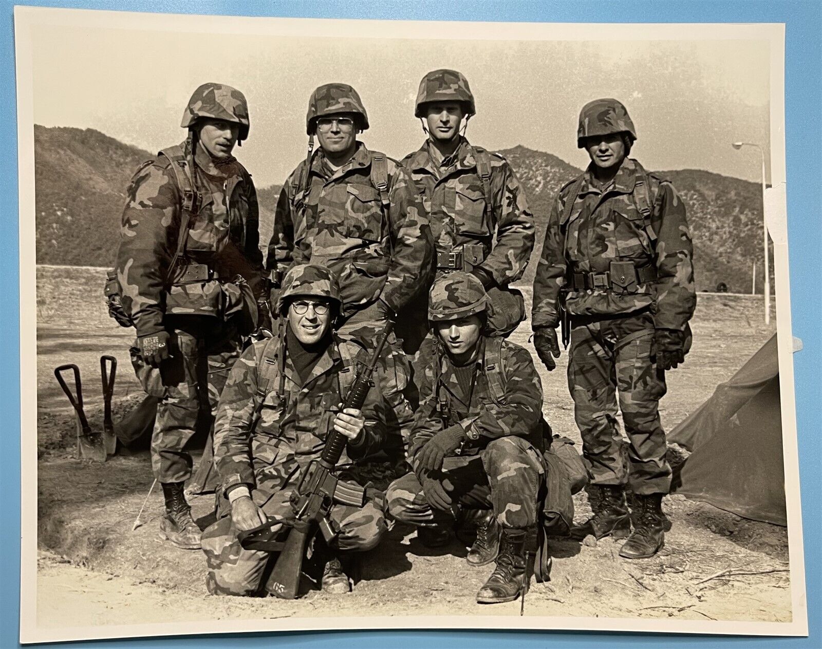Vintage B&W Photograph US Military Army Uniformed Troop 8x10