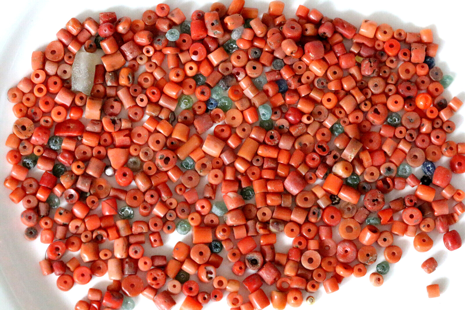 Genuine Antique Red Coral Beads Making Jewelry-48 Grams. Average beads size 4 mm
