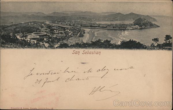 Spain 1925 San Sebastian Rommler & Jonas Postcard Vintage Post Card