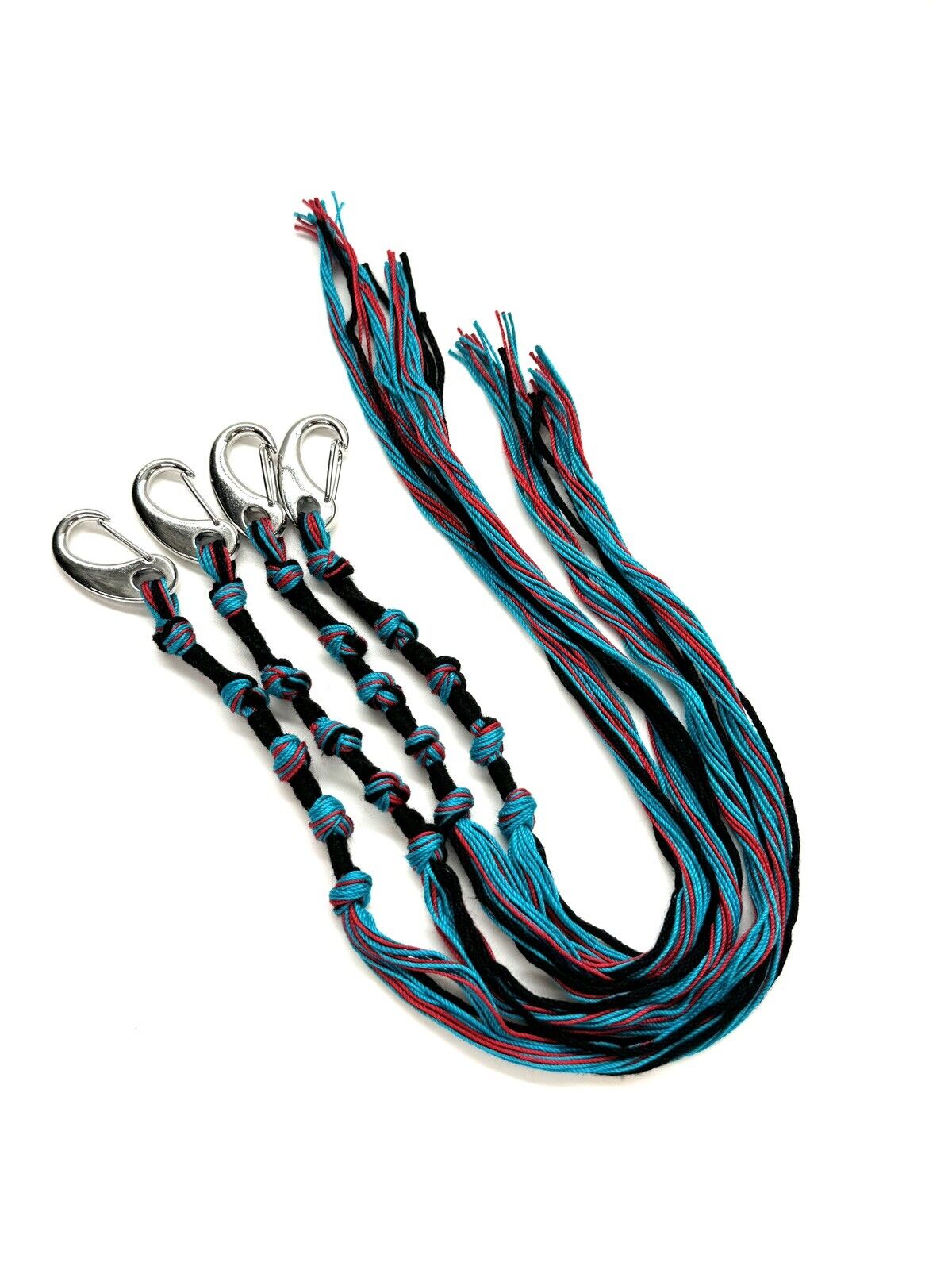 TZITZIT W/Clips, Colorful Red, Teal, Black