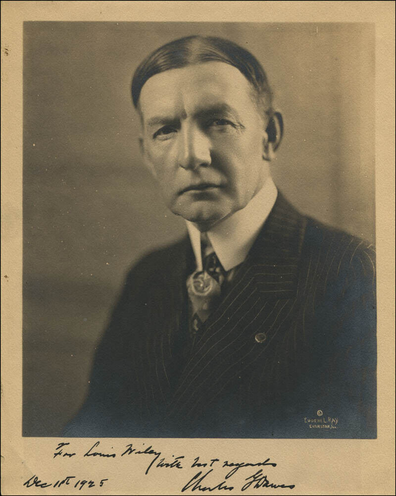 CHARLES G. DAWES - AUTOGRAPHED INSCRIBED PHOTOGRAPH 12/11/1925