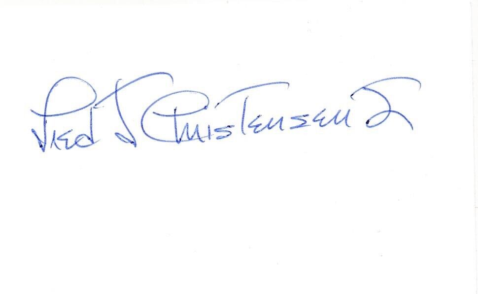 Fred J. Christensen- Signed Card