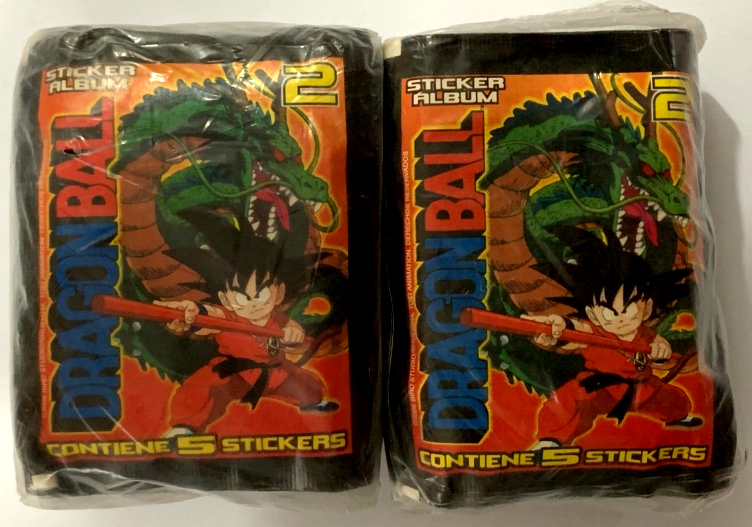 2 Sealed BOX DRAGON BALL 2 Navarrete Sticker- 100 Sealed Bags PERU 2006 Son Goku