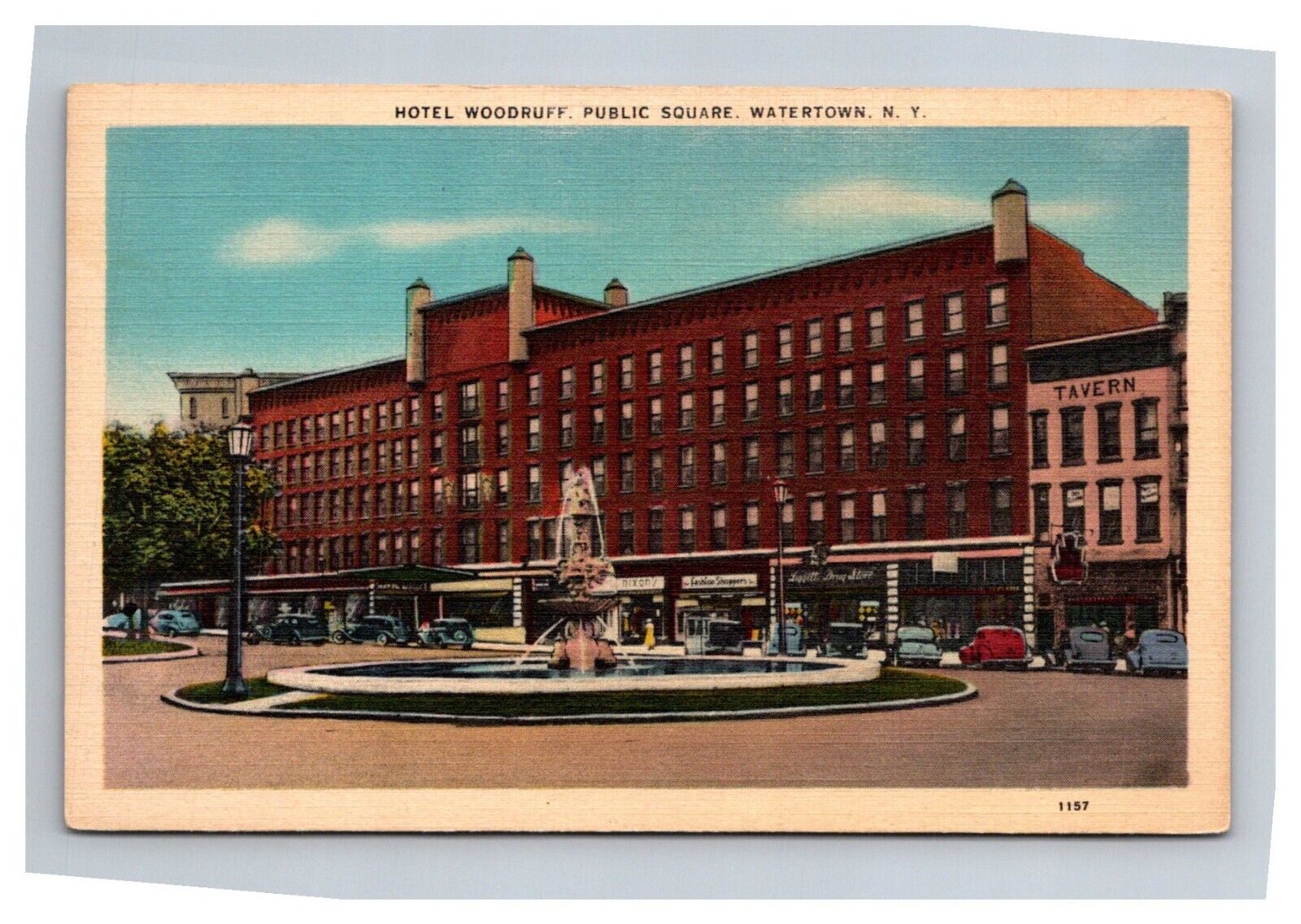 Postcard Watertown New York Hotel Woodruff