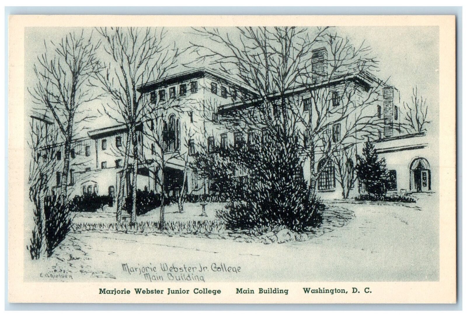 c1920\'s Marjorie Webster Junior College Main Building Washington DC Postcard