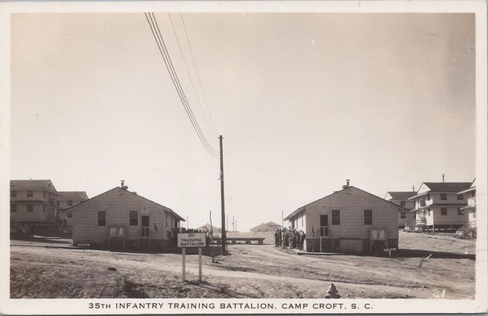 RPPC Postcard 35th Infantry Training Battalion #2 Camp Croft SC South Carolina