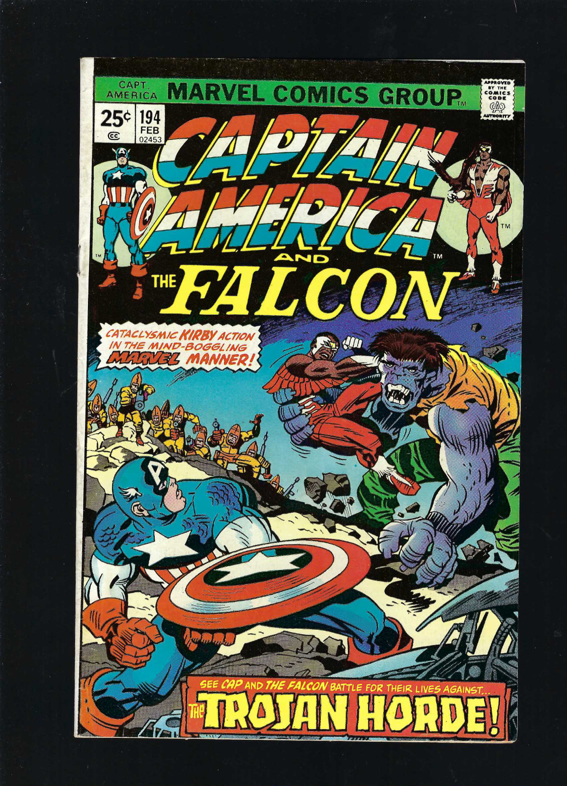 Captain America LOT⚡194+195⚡ BRONZE AGE⚡ (1976 DC) ⚡Jack Kirby Story Art VF-⚡