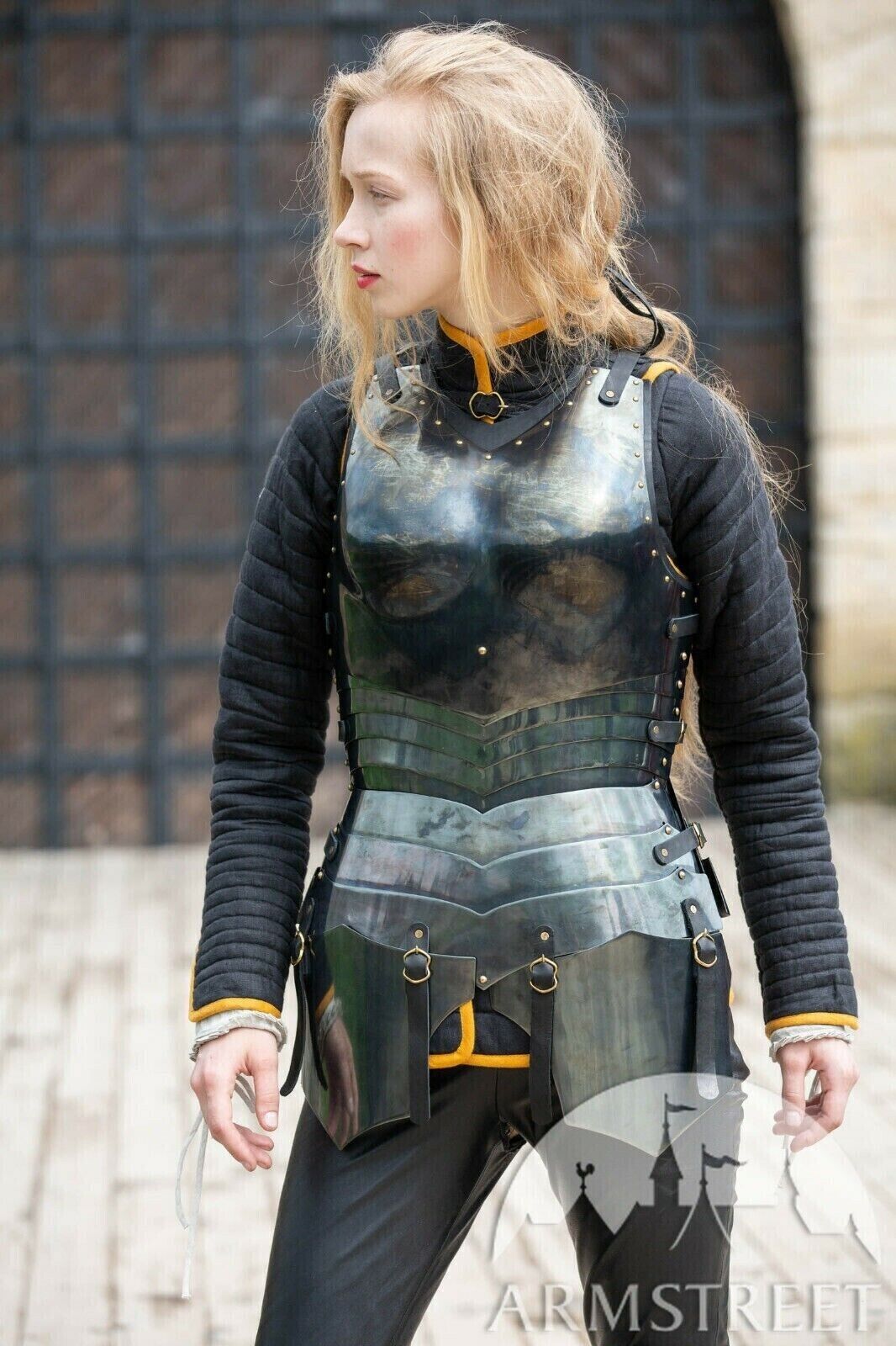 Halloween Medieval Warrior Dark Star Female Cuirass Body Armor Breastplate AT5