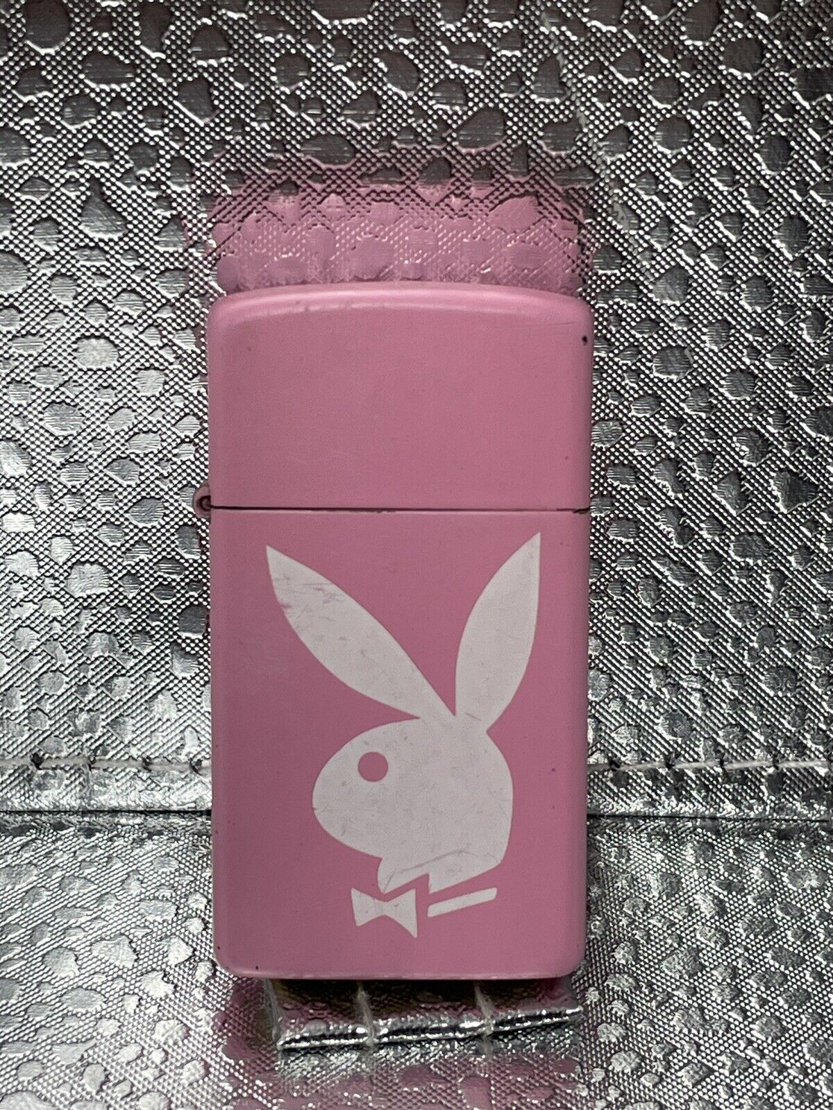 Vintage 2010 Playboy Bunny Head Logo Pink Slim Zippo Lighter. Rare
