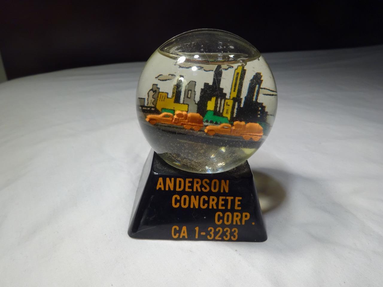 C1950s ADVERTISING PAPERWEIGHT Anderson Concrete Corp COLUMBUS OHIO