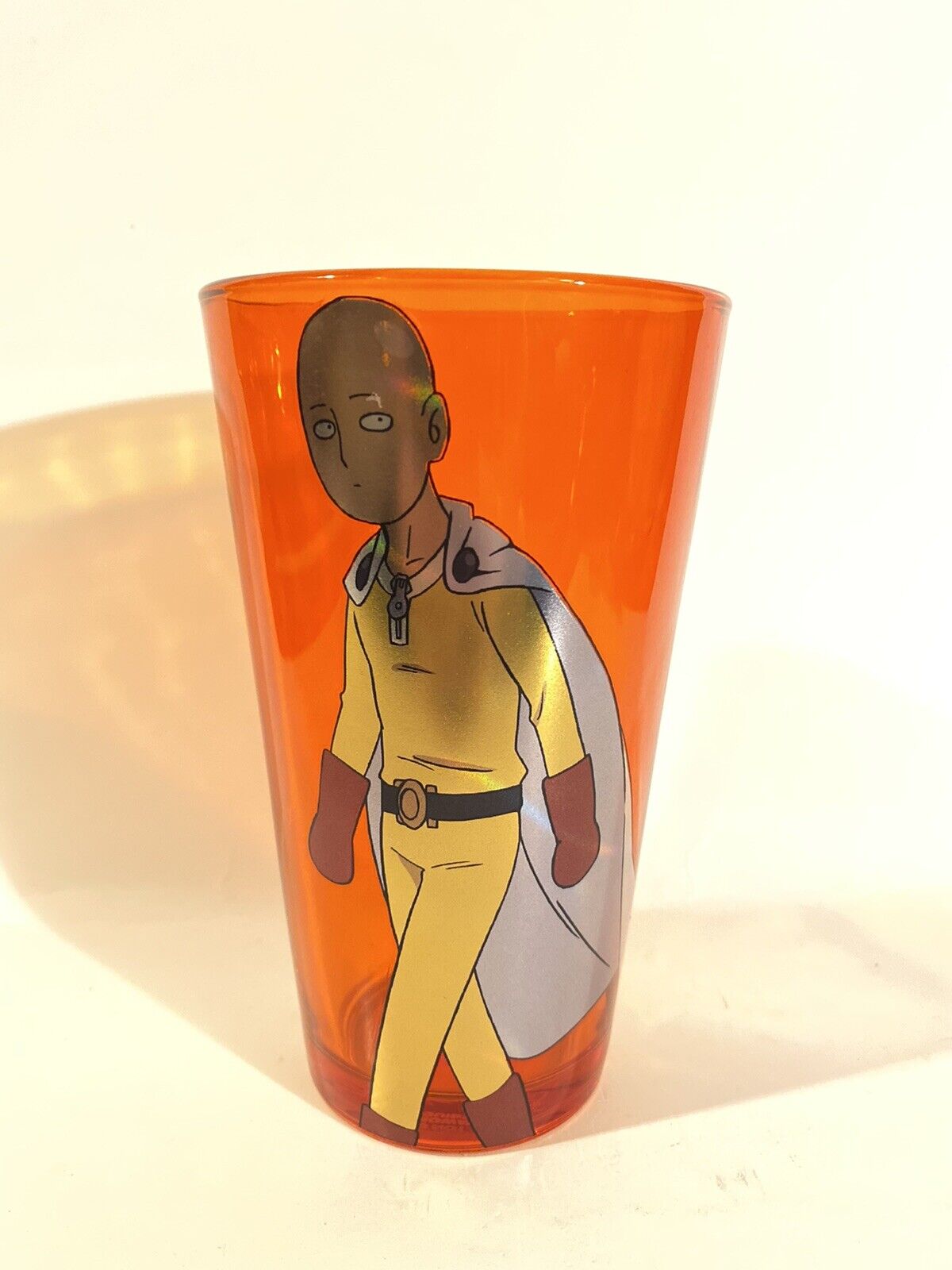2017 rare One Punch Man saitama collectible holo foil  glass cup heavy duty