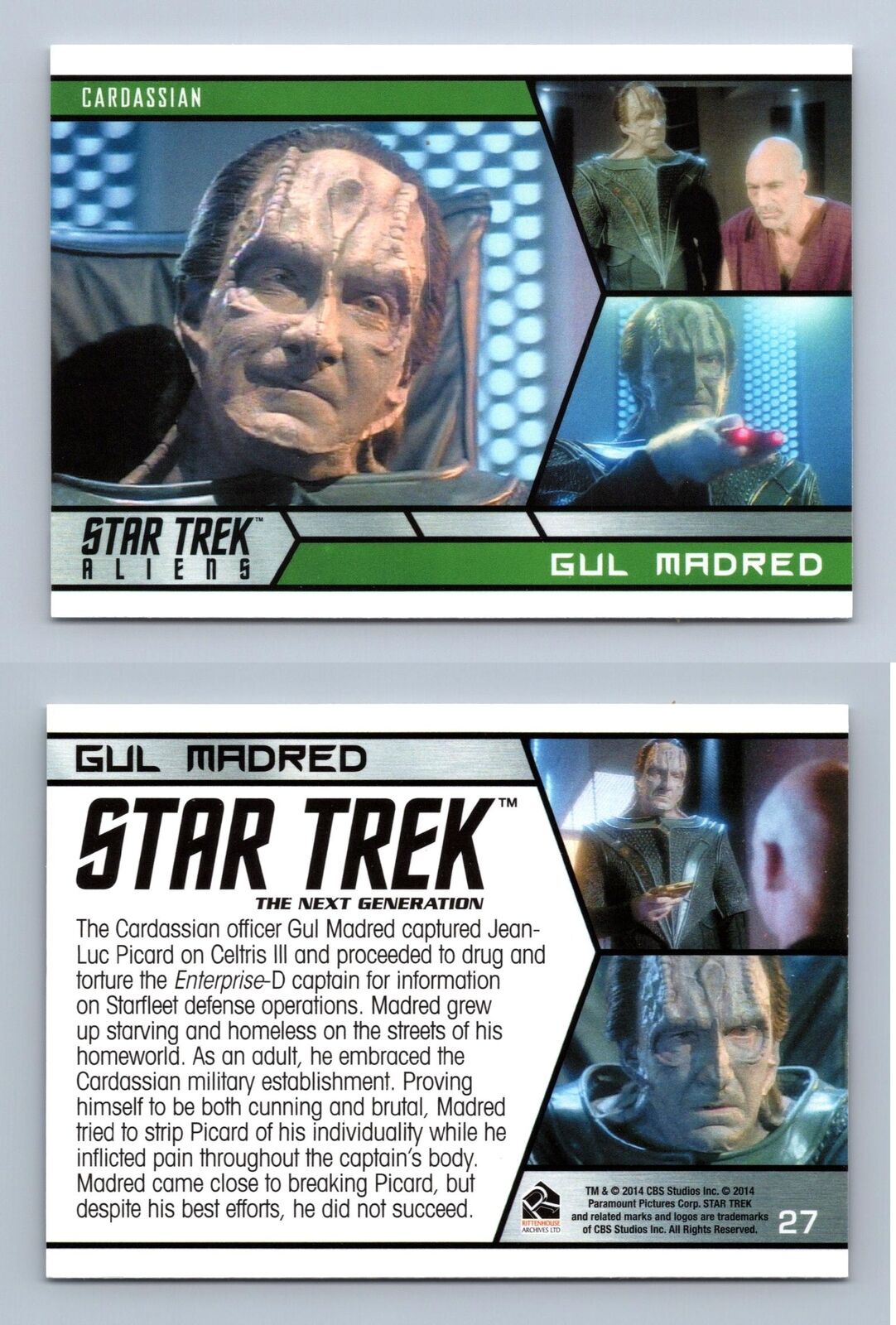 Gul Madred #27 Star Trek Aliens 2014 Rittenhouse Trading Card