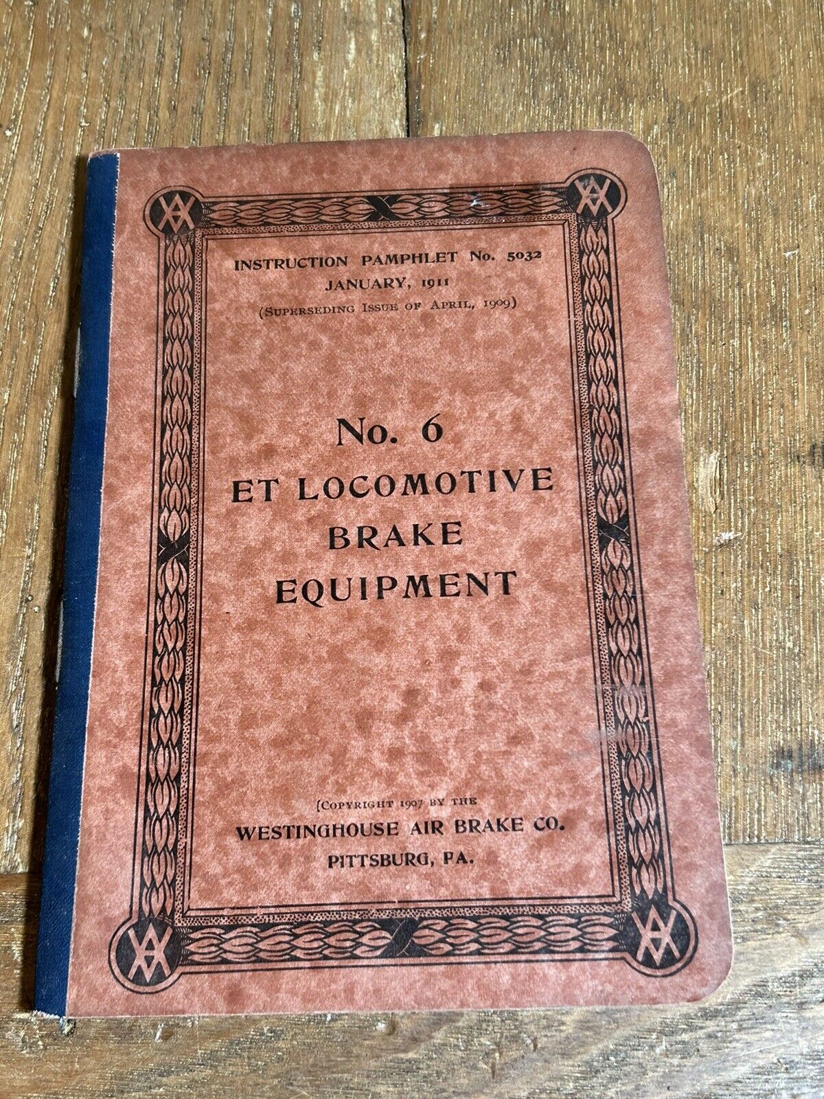 1909© Antique Book ET Locomotive Brake Equipment No. 6 Westinghouse #5032 NICE