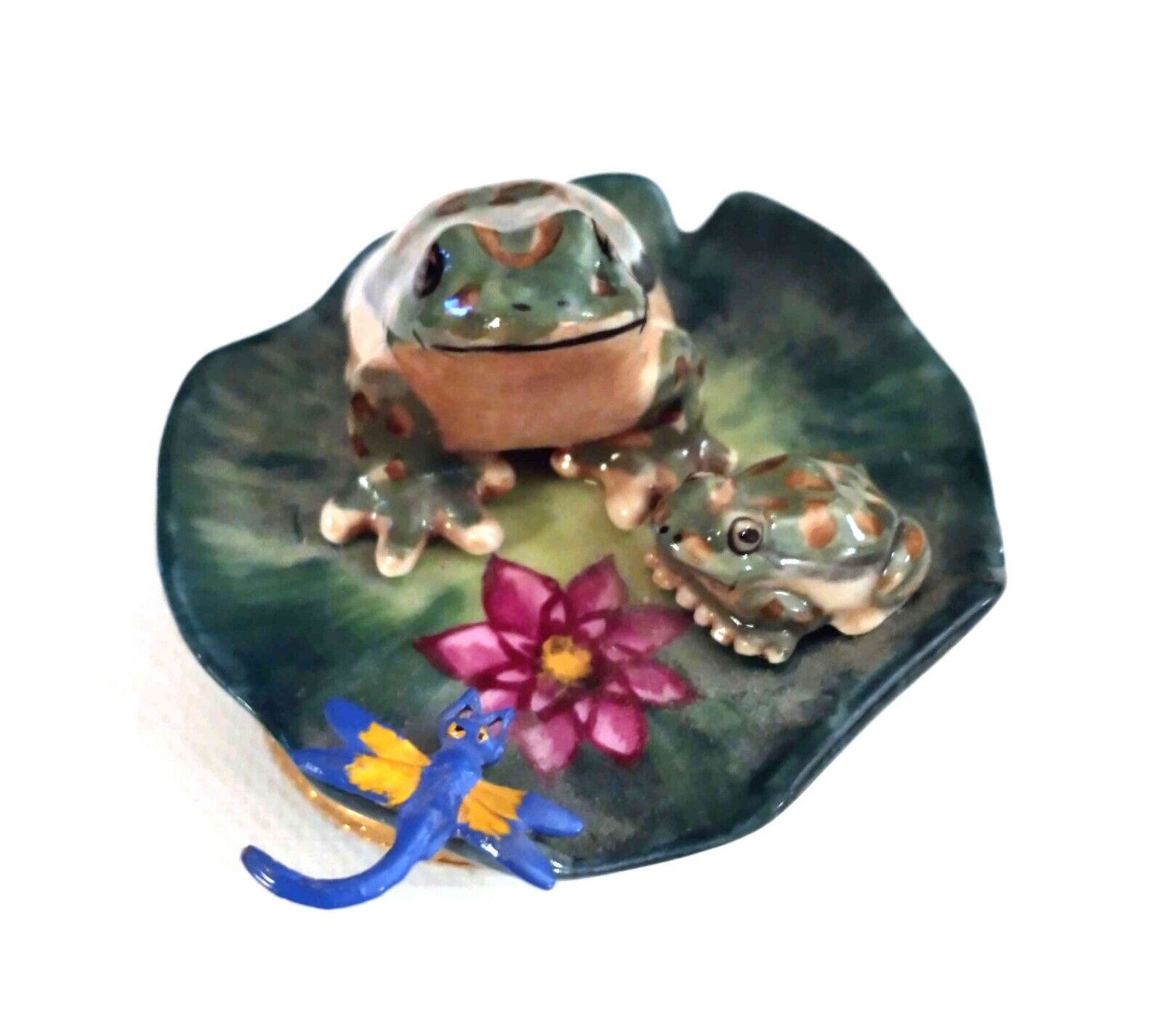 limoges trinket box Frog And Baby On Lily Pad Trinket Box