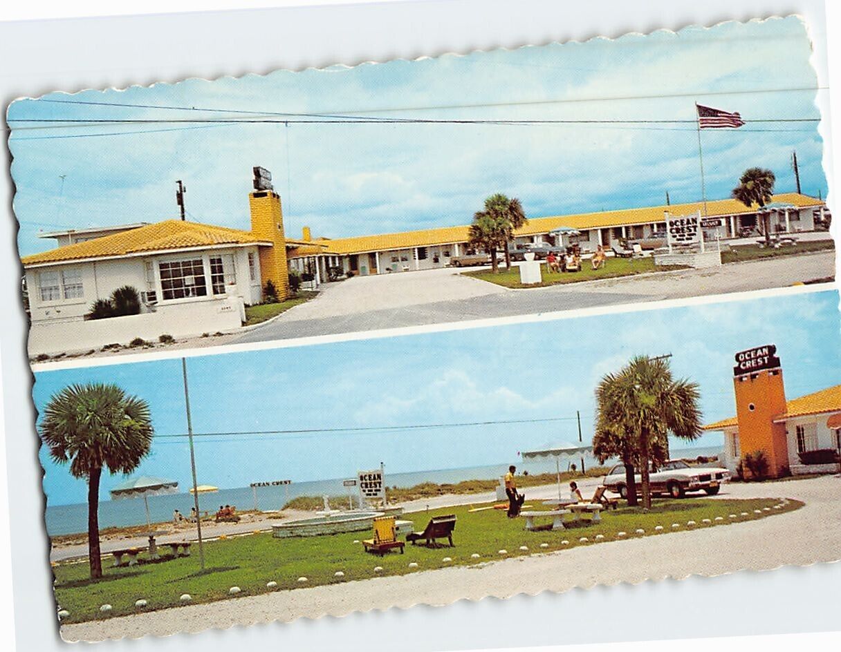 Postcard Ocean Crest Motel Ormond Beach Florida USA