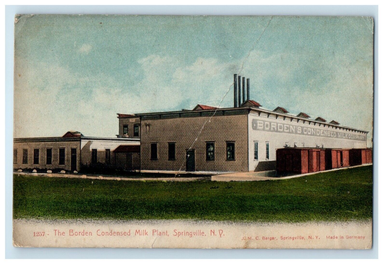 c1910\'s The Borden Condensed Milk Plant Springfield New York NY Antique Postcard