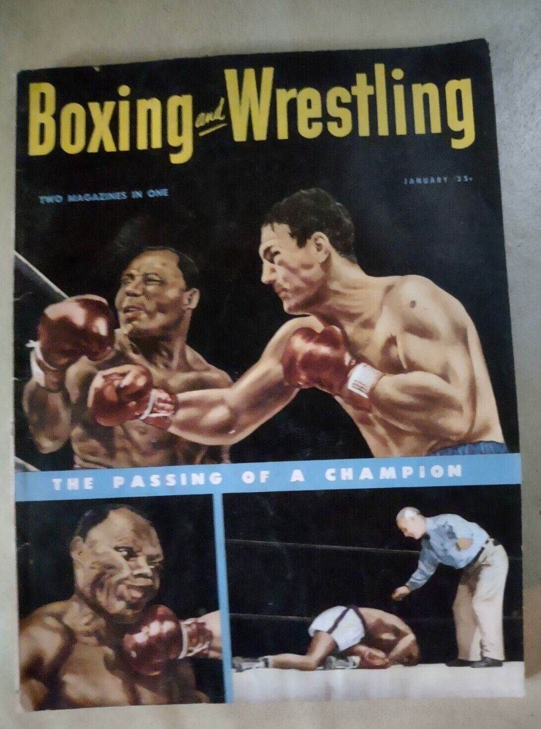 1953 Boxing and Wrestling Magazine Rocky Marciano defeats Walcott