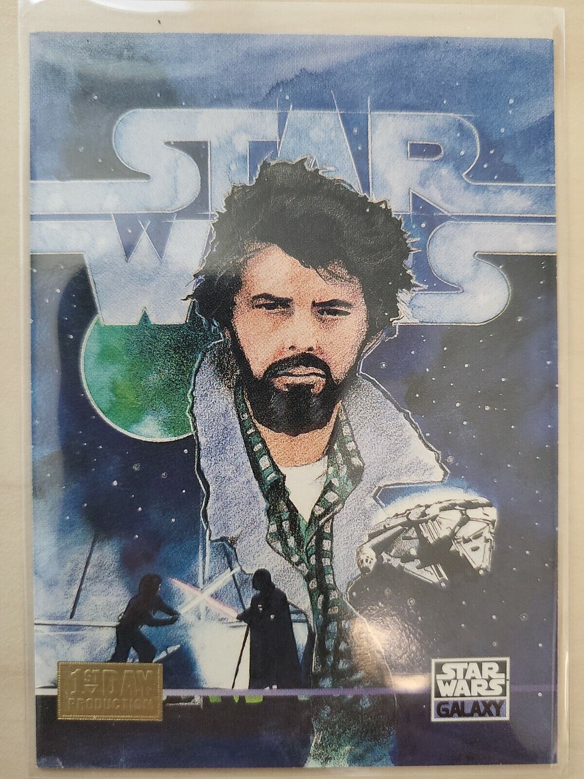 1995 Topps Star Wars Galaxy #334 George Lucas 1st Day Production